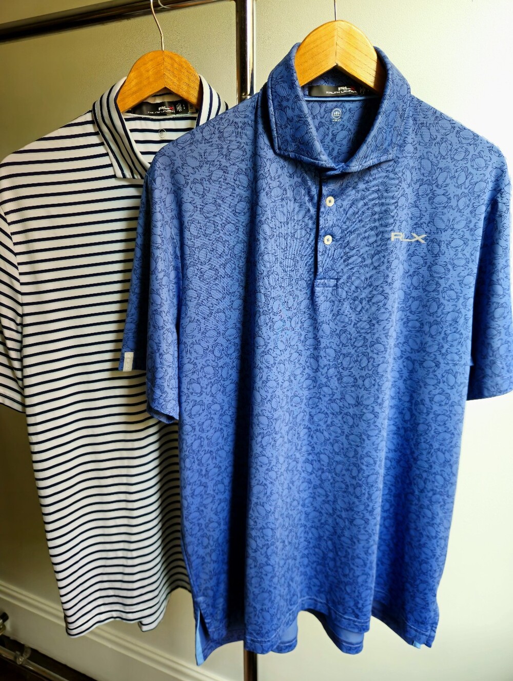 Two Ralph Lauren RLX Preformance Golf Shirts Sz Large - like new